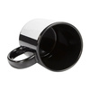 Black mug 330 ml with a white frame for sublimation