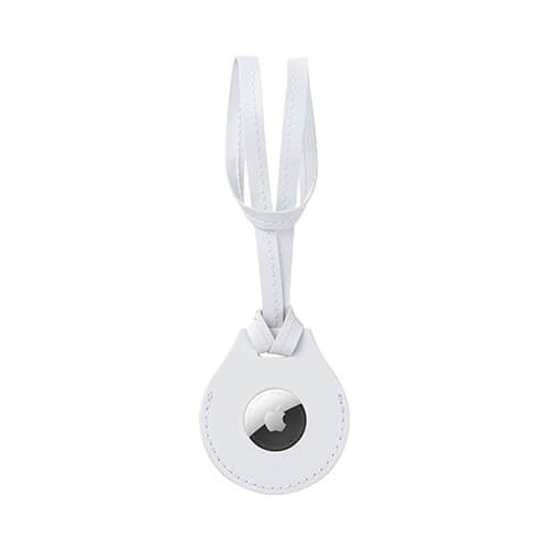 Charm de cuero con correa para equipaje / bolsa AirTag para sublimación - blanco