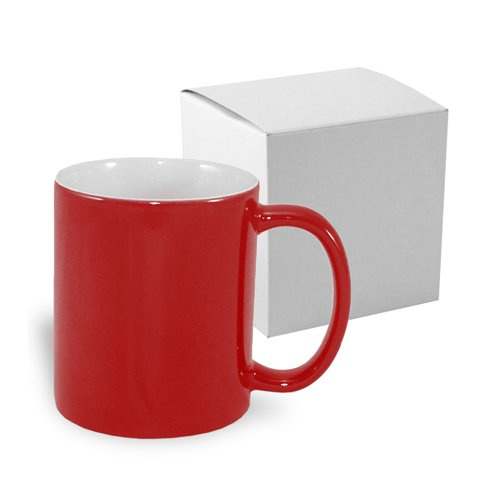 Economische magische mok 330 ml rood met een kartonnen doos Sublimation Thermal Transfer