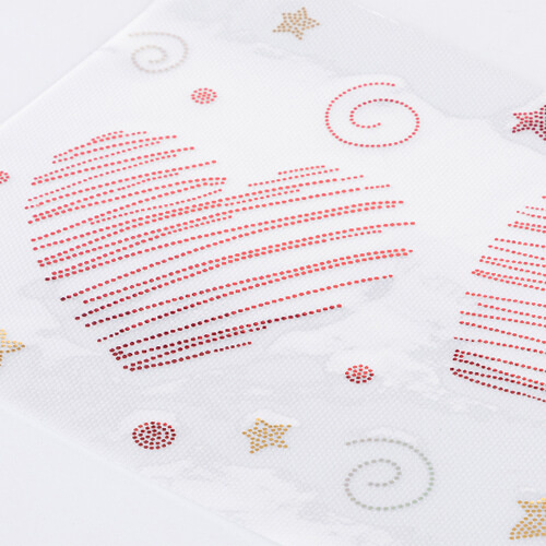 Large sheet with cubic zirconia for thermal transfer - two hearts