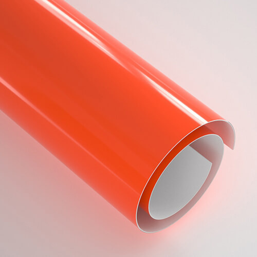 Isekleepuv foolium 30,5 x 30,5 cm - 20 lehte - läikiv päikeseoranž