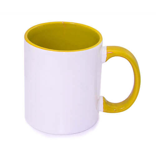 Hrnček A+ 330 ml FUNNY zlatý/žltý Sublimačný termotransferový