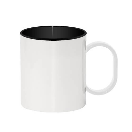 Mug plastique 330 ml intérieur noir Sublimation Transfert Thermique