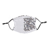 Large face mask with filter pocket and sequins for sublimation