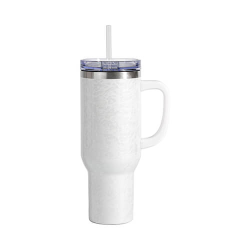 Taza de viaje 3D Puff Cloud de 1200 ml para sublimación - blanca