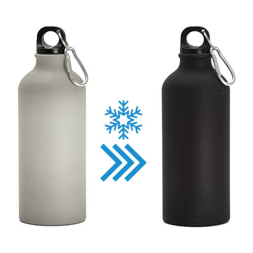 Botella de viaje de 600 ml para sublimación - cambio de color marrón > negro