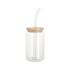 Lot de 6 verres de 400 ml avec une paille et un couvercle en bambou pour sublimation