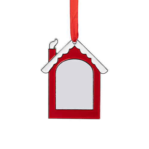 Pendentif sapin de Noël en métal pour sublimation - chalet