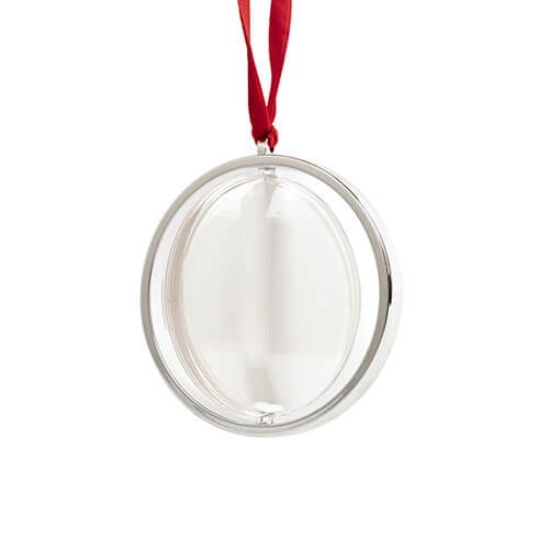 Roterend kerstboom ornament voor sublimatie - zilver