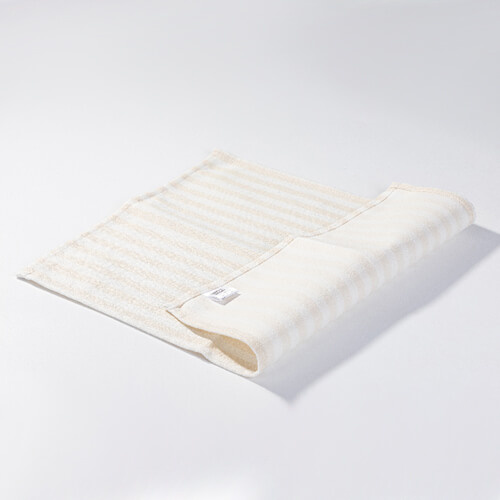 Λινό επιτραπέζιο χαλί 50 x 35,5 cm κρεμ με κίτρινες ρίγες για εξάχνωση