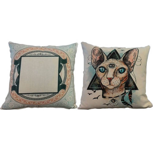 Kankainen tyynyliina 38 x 38 cm sublimaatiota varten - Kissa