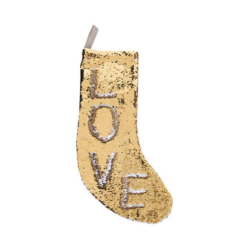 Julesok med pailletter til sublimering - guld