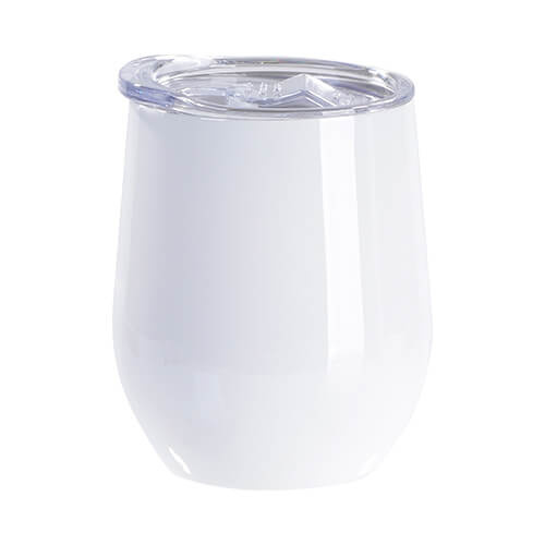 Šalica za kuhano vino 260 ml za sublimaciju - bijela sa zatvarajućim otvorom za piće