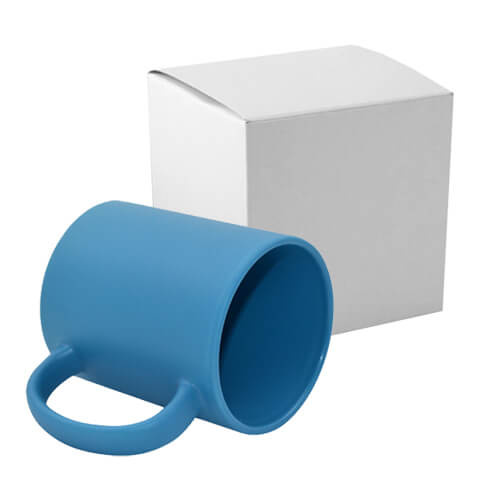 Mug Full Color – bleu mat pour transfert thermique avec boîte