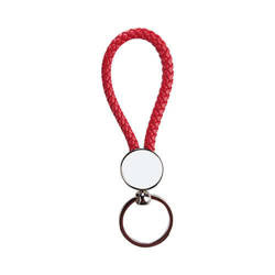 Porte-clé tressé cercle sublimable - rouge