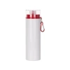 850 ml white aluminum bidon with transparent cap and red lid for sublimation