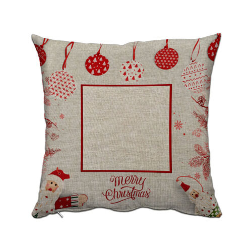 Dvobarvna platnena prevleka za vzglavnik 38 x 38 cm za sublimacijo - XMAS-2