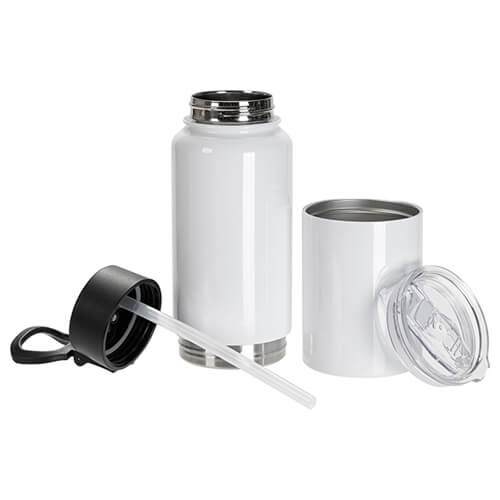 Rozsdamentes acél palack / pohár 500 ml 2 az 1-ben szublimációhoz - fehér