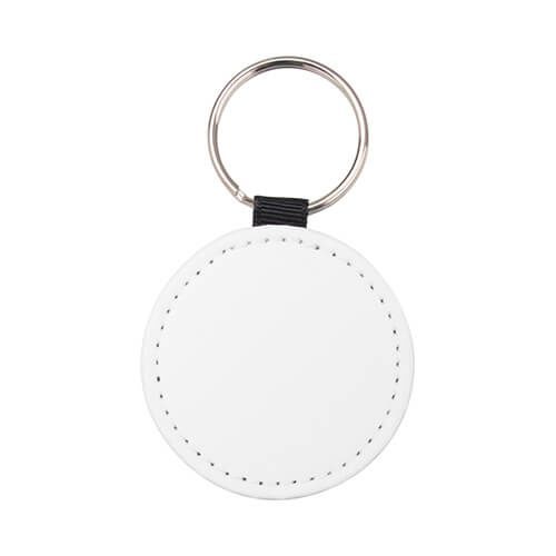 Leren sleutelhanger met glitter voor sublimatie - blauwe cirkel