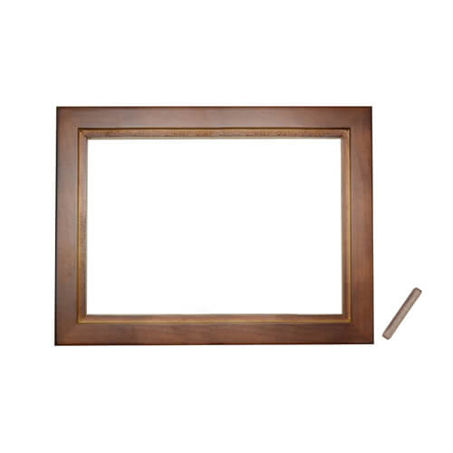 Houten frame 28,5 x 23,5 cm onder de metalen plaat