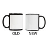 Black mug 330 ml with a white frame for sublimation