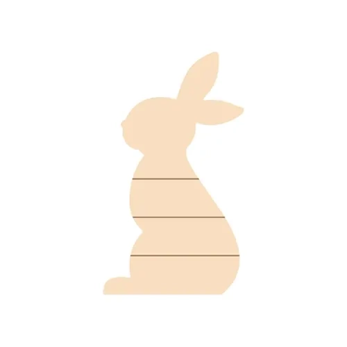 Cadre photo en contreplaqué en forme de lapin, rayé, 21 x 38 cm