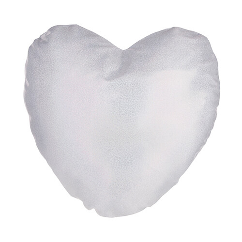 Funda de almohada con purpurina 40 x 40 cm para sublimación - corazón plateado