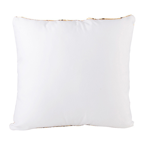 Pudebetræk 40 x 40 cm med tofarvede pailletter til sublimering - guld