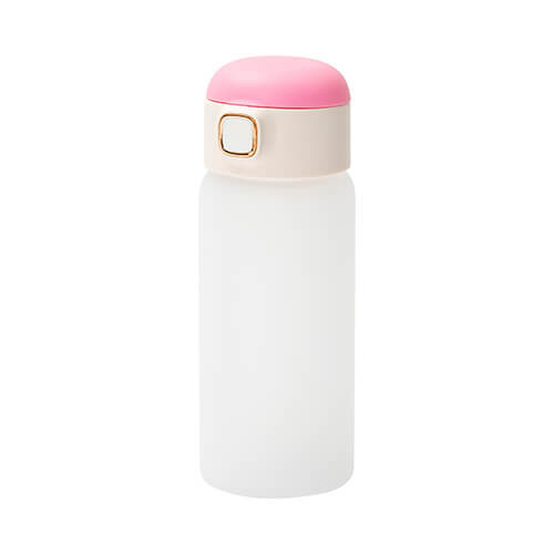 Kinderfles 450 ml met siliconen rietje voor sublimatie - roze