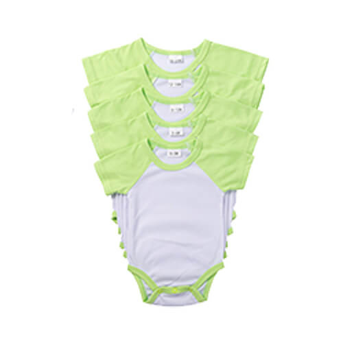 Kinderbody met korte mouwen voor sublimatie - groene mouwen