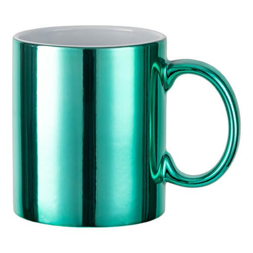 Taza 330 ml plateada para sublimación - verde