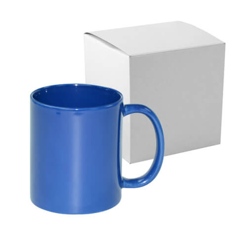 Mug Full Color – bleu brillant pour transfert thermique avec boîte en carton