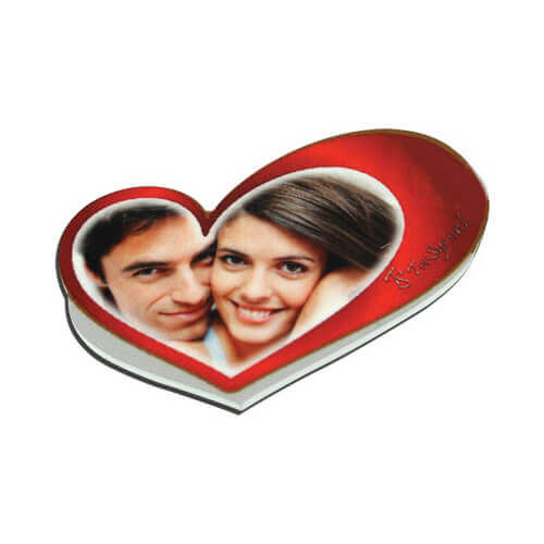 Cadre photo MDF avec aimant - petit coeur - Sublimation Transfert Thermique
