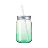 Mason Jar stikla krūze 450 ml bez roktura sublimācijai - zaļš gradients