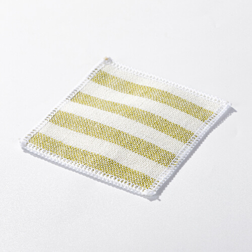 Dessous de verre mug en toile 10 x 10 cm crème à rayures vert clair pour sublimation