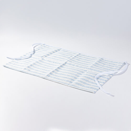 Tablier toile sublimation - crème à rayures bleues