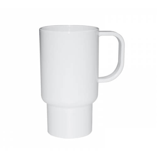 Cestovný hrnček 450 ml plastový biely na sublimáciu