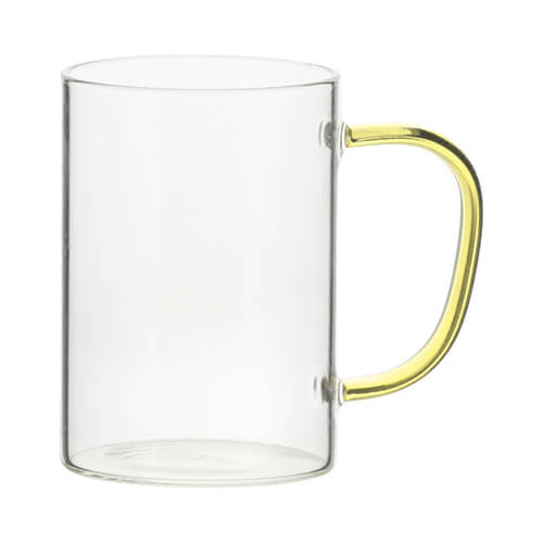 Verre avec anse jaune pour sublimation 360 ml