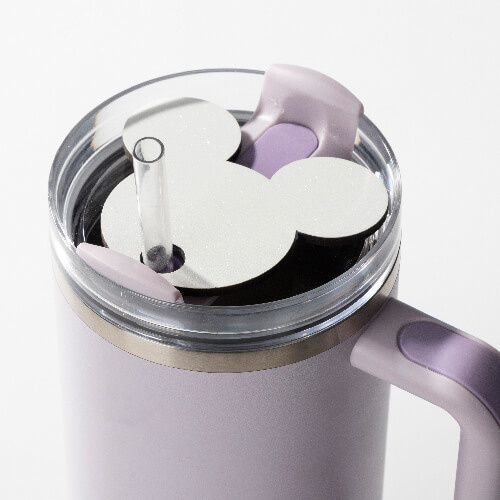 Placa identificativa de fibra con purpurina para taza de 1200 ml para sublimación - Mickey