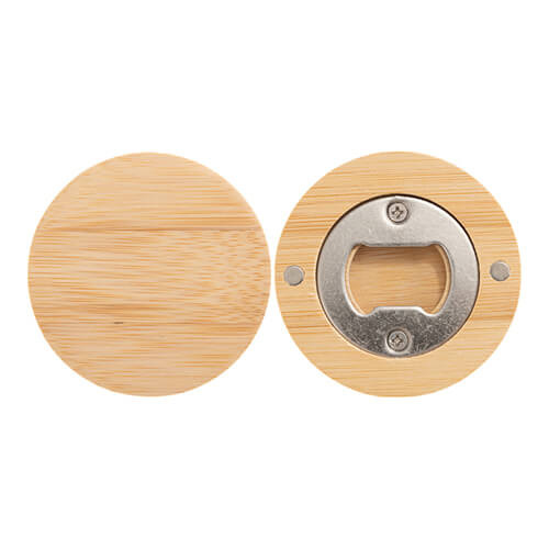 Décapsuleur rond en bambou ∅ 6 cm pour sublimation