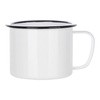 Taza de metal esmaltado 1000 ml con tapa para sublimación - blanco con borde negro