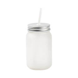 "Mason Jar" 450 ml matinis puodelis be rankenos, skirtas sublimacijai