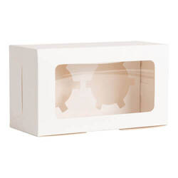 Dovanų dėžutė su langeliu 2 sublimacijai skirtiems baubams - 9 x 16 x 7,5 cm