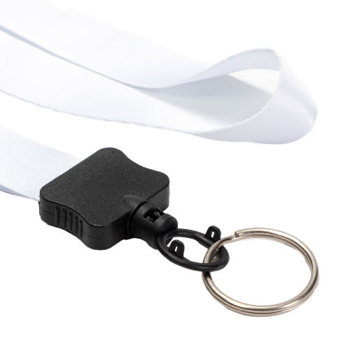 Lanyard alb cu cataramă din plastic pentru sublimare