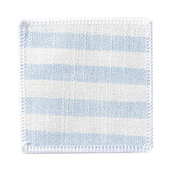 Sous-verre mug en toile 10 x 10 cm crème à rayures bleues pour sublimation