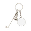 Metal keyring with a ball and a golf club for sublimation