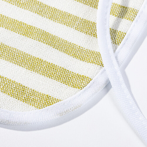 A linen apron for sublimation - cream with light green stripes