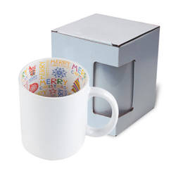 En + 330 ml mugg med inredning i Merry Christmas med en kartong Sublimation Thermal Transfer