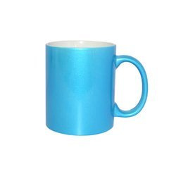 Taza Metalic 330 ml azul brillante Sublimación Transfert Thermique