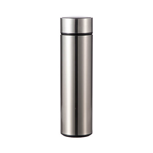 Bouteille thermos 450 ml avec affichage de la température pour sublimation - argent